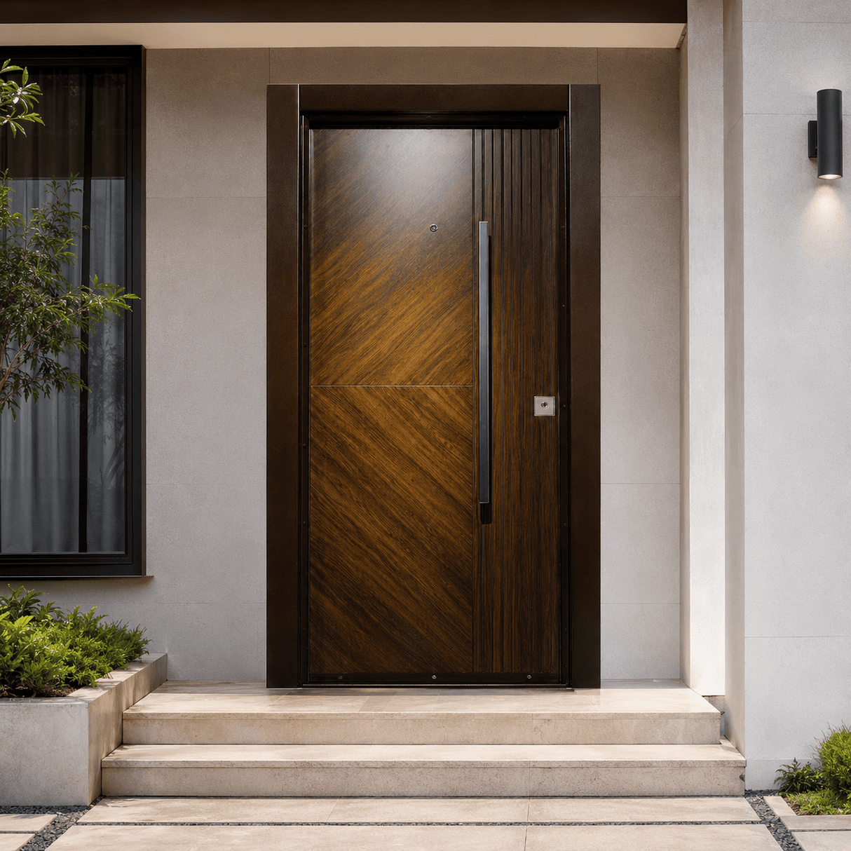 Decordin Security & Entrance Doors Laminox Wood-Finish Security Entrance Door with Mono Lock