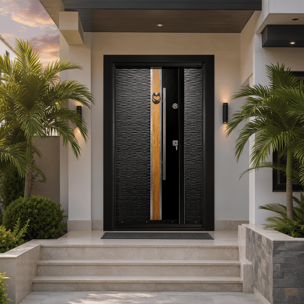 Decordin PVC-Laminated Security Entrance Door with Dual Lock - PMR 063