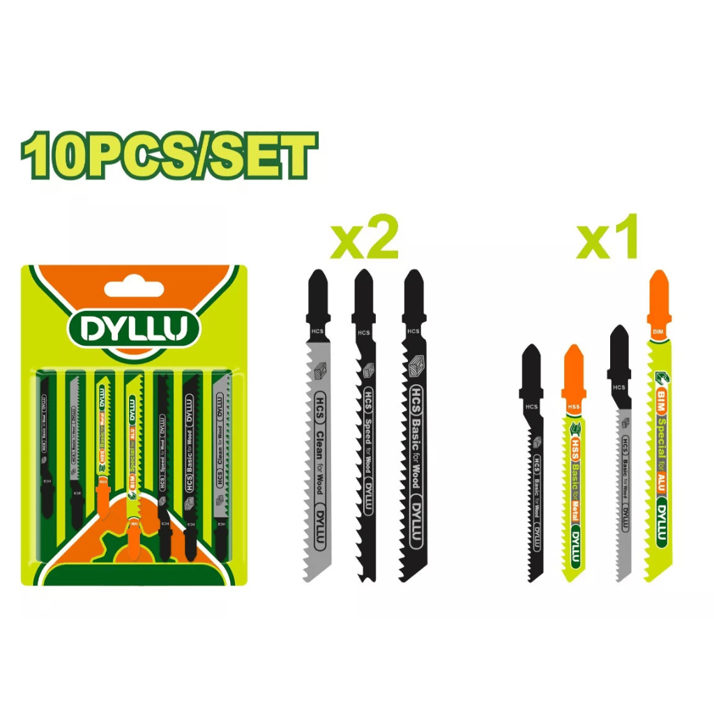 Dyllu Saw Blades Dyllu 10-Piece Multi-TPI Jig Saw Blades For Wood - DTJB3K11