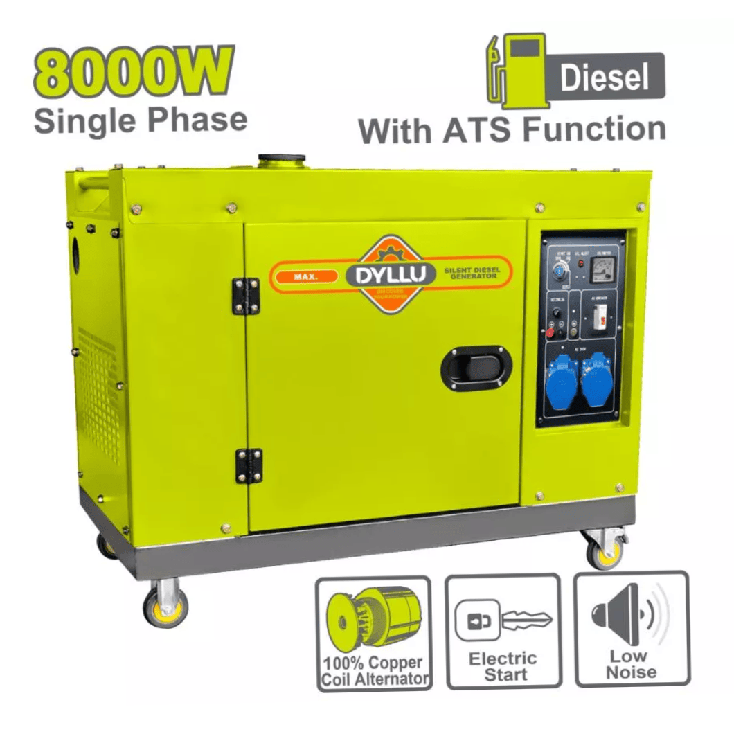 Dyllu Generator Dyllu 15.0HP Diesel Gasoline Generator - DTDG2A100-1