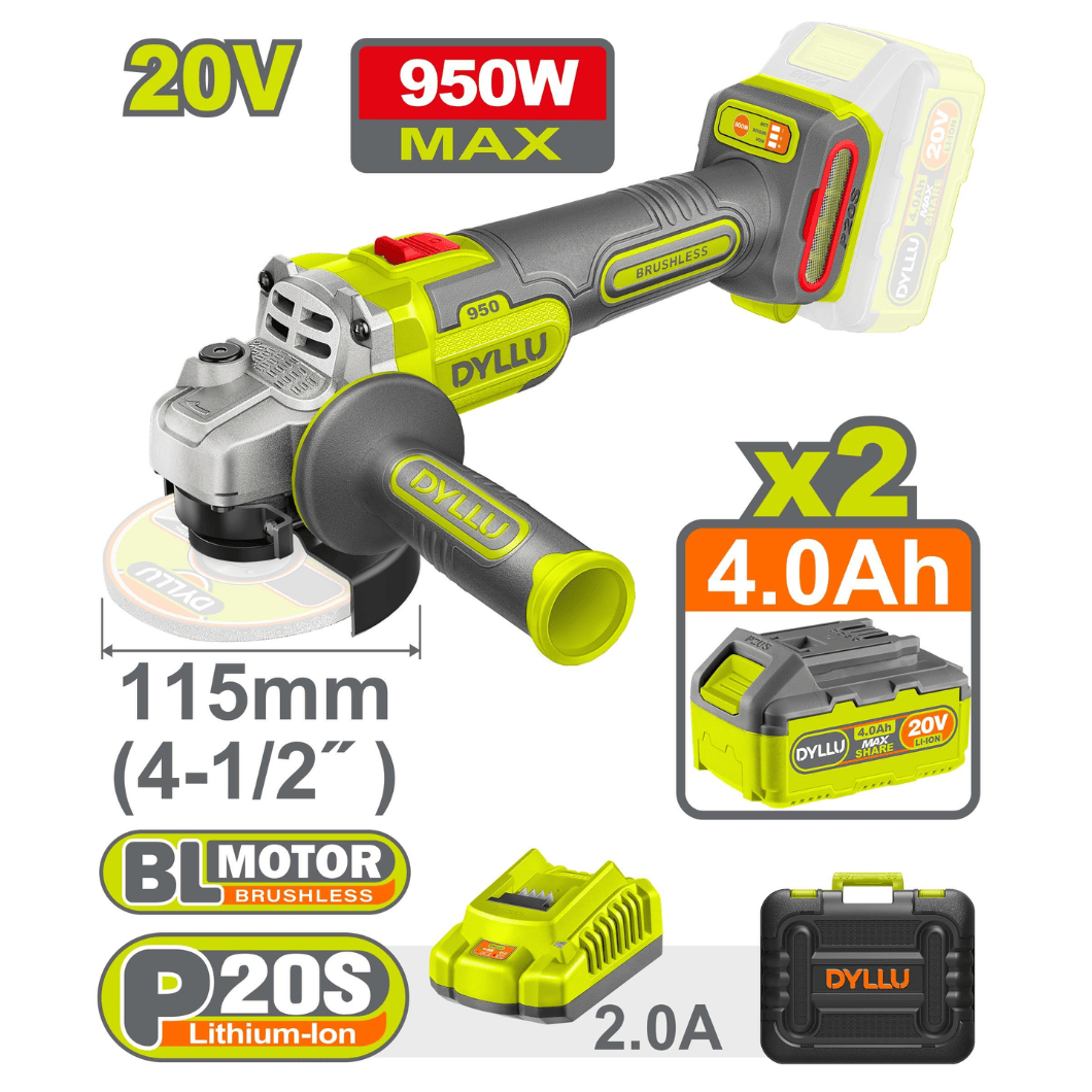Dyllu Grinder Dyllu 20V Cordless Angle Grinder - DTLAP5322
