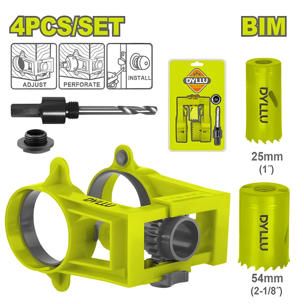 Dyllu Hole Saws & Cores Dyllu 4-Piece Door Lock Installation Hole Saw Set - DTKJ2404