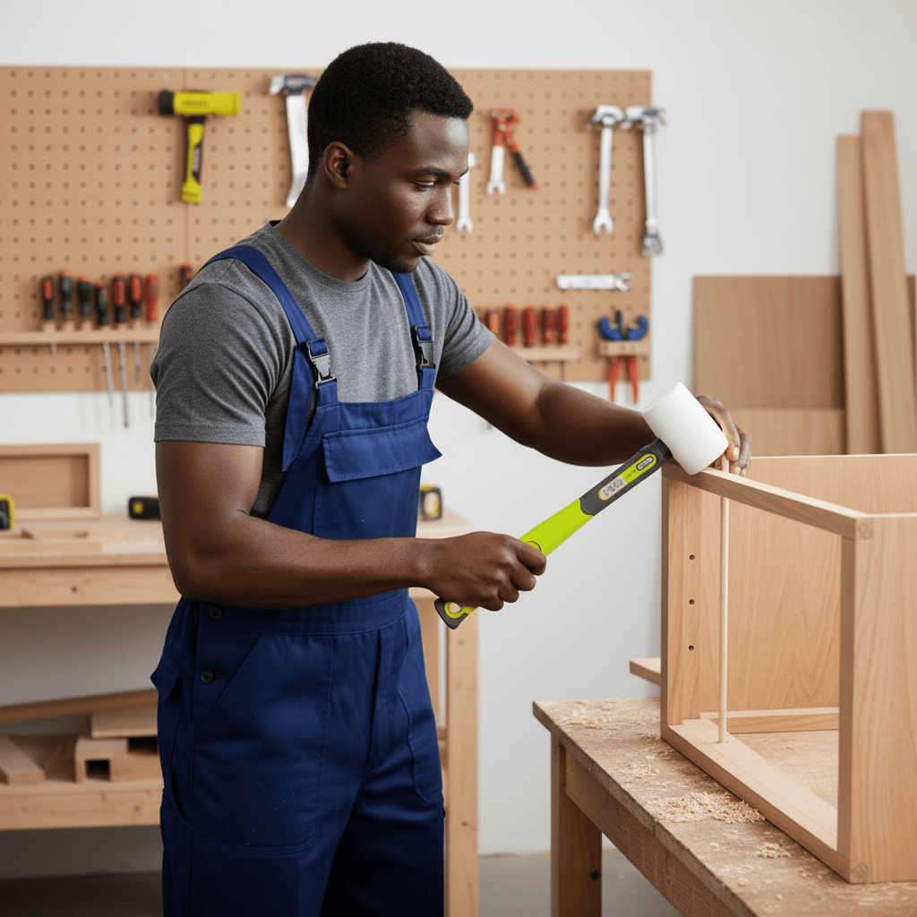 Dyllu Hammers Mallets & Sledges Dyllu Rubber Hammer With Fiberglass Handle 16oz/450g - DTHM7304