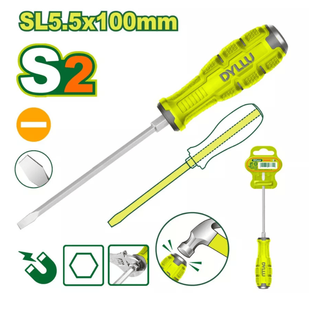 Dyllu Screwdrivers Dyllu Slotted Screwdriver 100mm - DTQJ1254