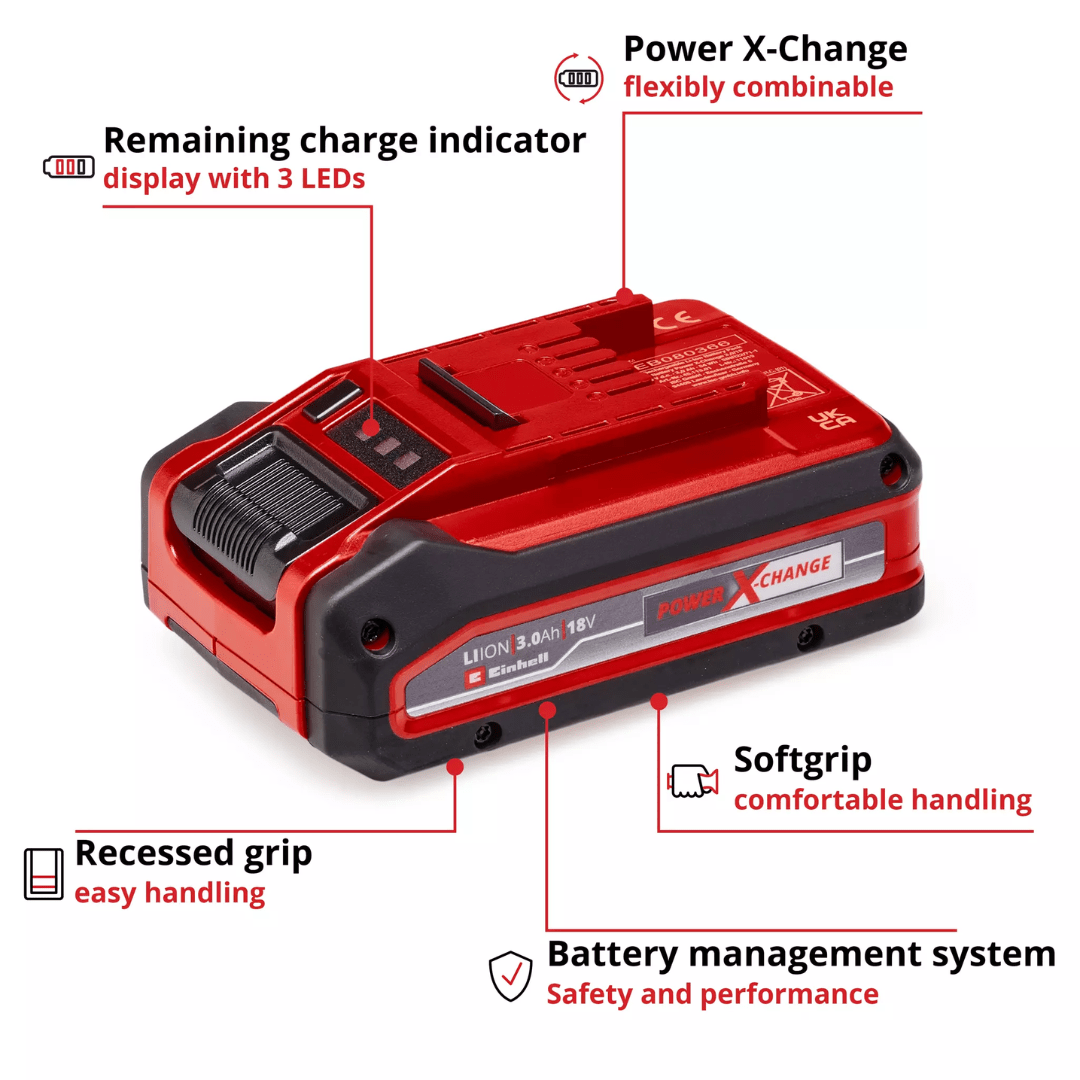 Einhell Batteries & Chargers Einhell Power-X-Change 18V Li-ion Battery - 3.0AH