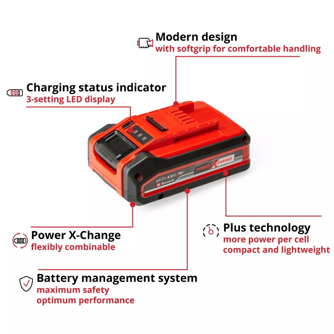 Einhell Batteries & Chargers Einhell Power-X-Change 18V Li-ion Battery - 4.0AH