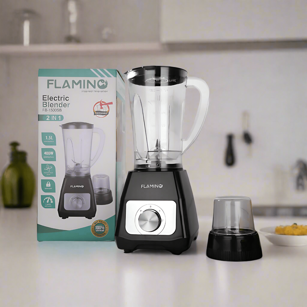 Flamino Kitchen Appliances Flamino Black 1.5L 2 in 1 Electric Blender - FB-1500SB