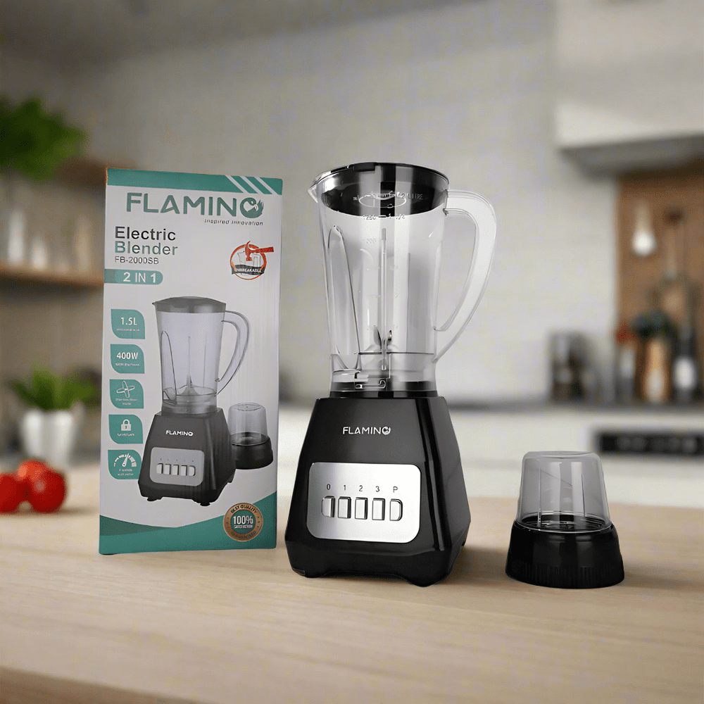 Flamino Kitchen Appliances Flamino Black 1.5L 2 in 1 Electric Blender - FB-2000SB
