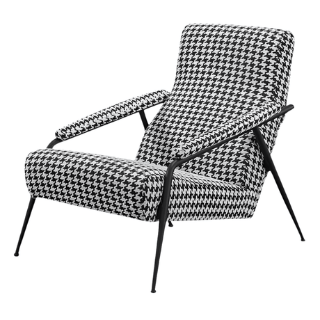 FM Living Room Furniture Black And White Fabric Accent Chair