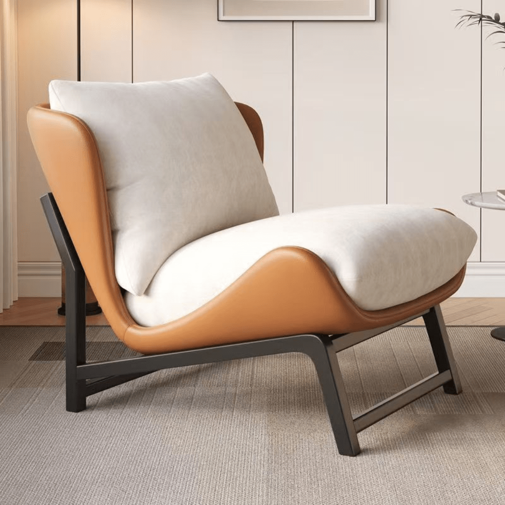 FM Living Room Furniture Brown Comfy Leather Luxury Sofa