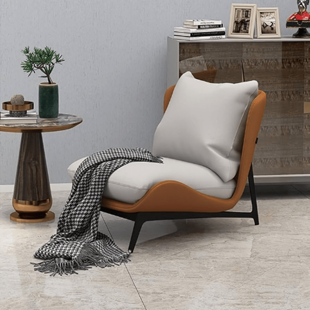 FM Living Room Furniture Brown Comfy Leather Luxury Sofa