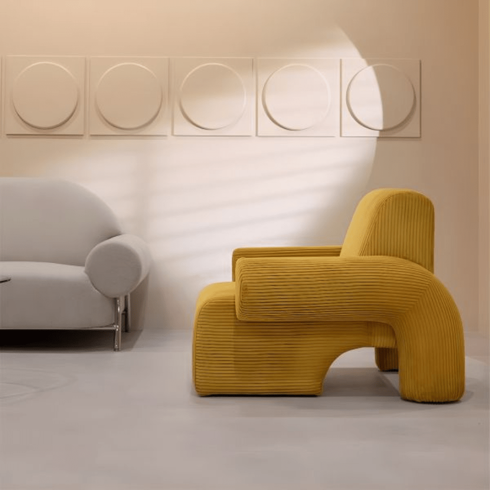 FM Living Room Furniture Brown Modern Artistic Comfy Lounge Armchair