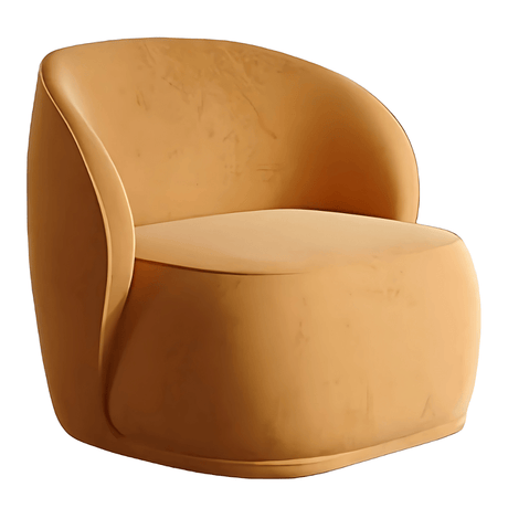 FM Living Room Furniture Brown Modern Upholstered Round Accent Arm Chair