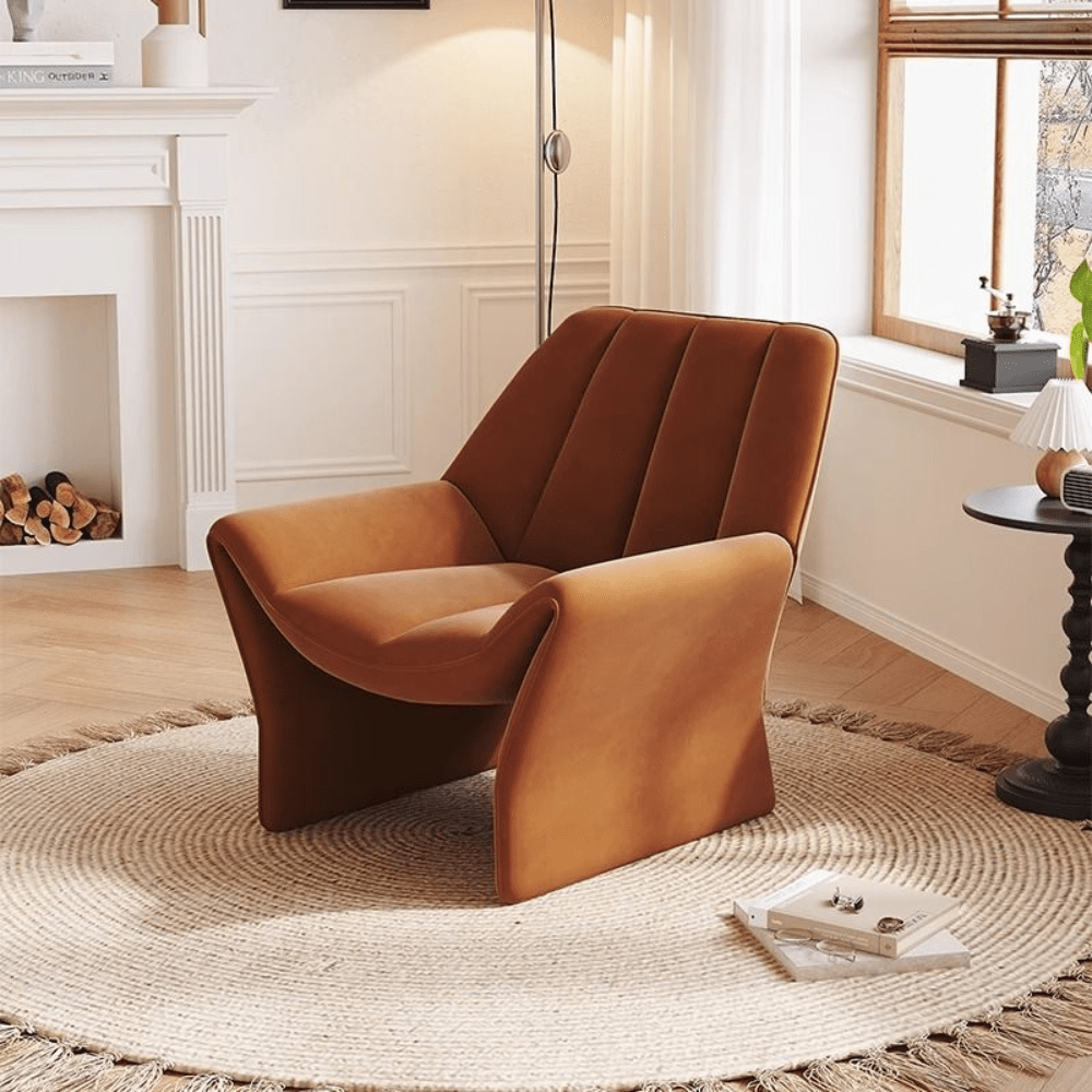 FM Living Room Furniture Brown Nordic Style Luxury Modern Living Room Chair