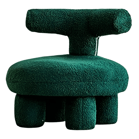 FM Living Room Furniture Green Furry Comfort With Backrest Footstool