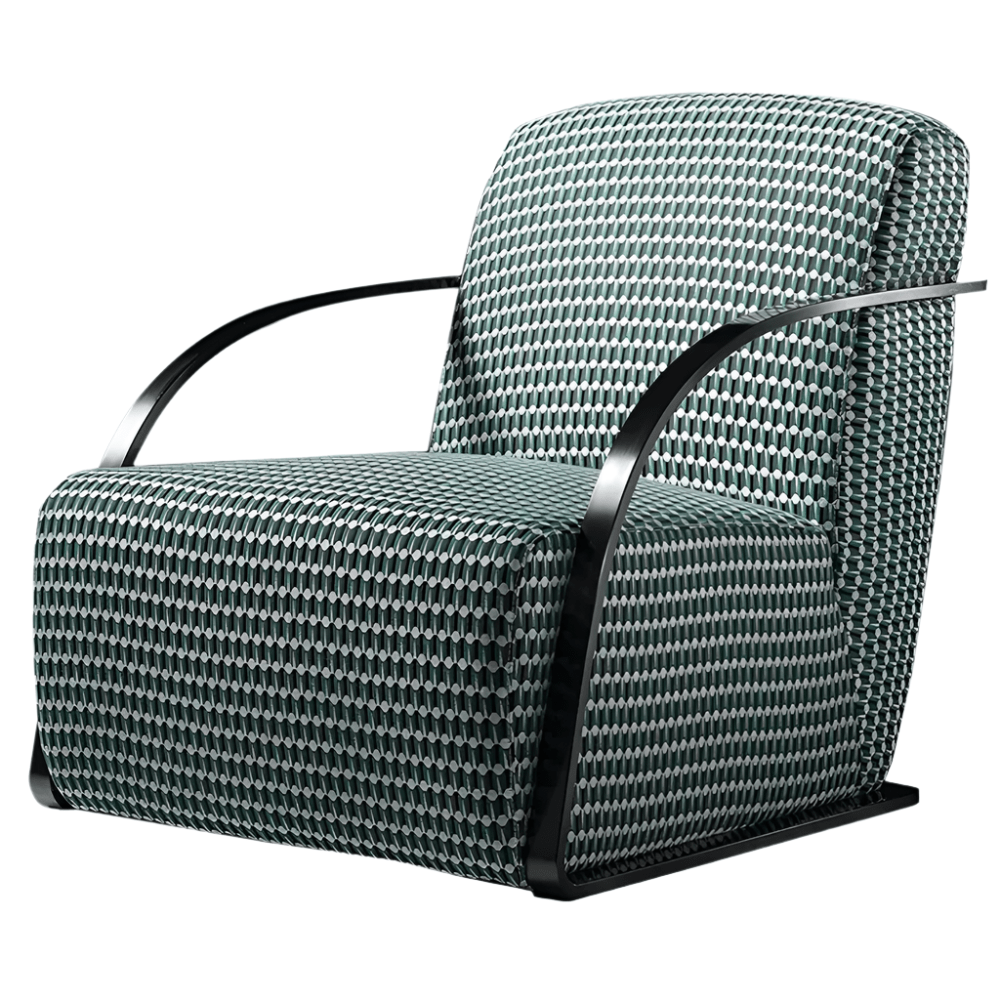 FM Living Room Furniture Green Houndstooth Modern Single Sofa Chair