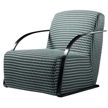 FM Living Room Furniture Green Houndstooth Modern Single Sofa Chair