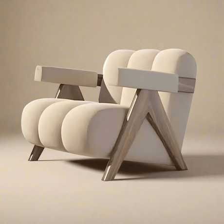 FM Living Room Furniture Off-White Modern Accent Chair