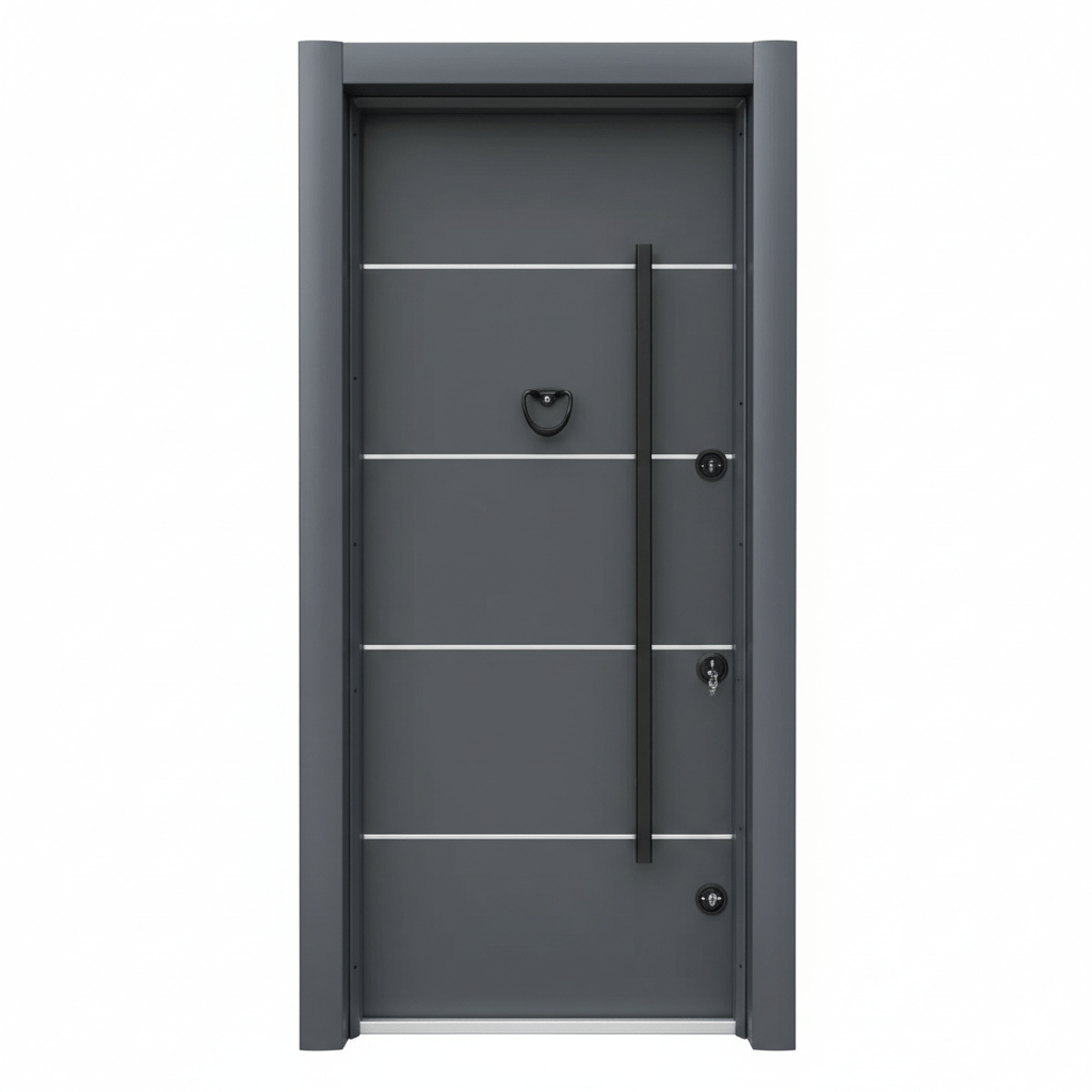 Fort Door Fort Door Aluco-Board Security Door with Triple Lock System - Slate Grey