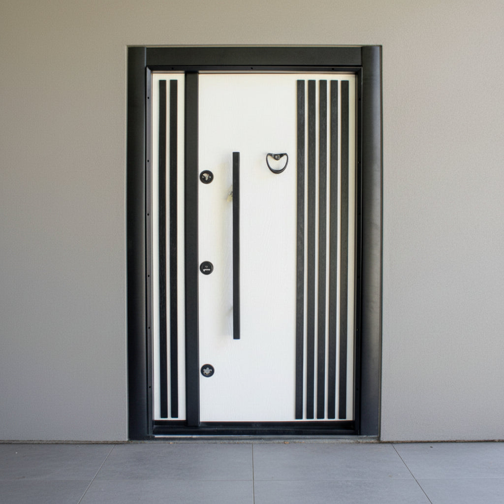 Fort Door Fort Door Full Metal Security Door with Dual Lock System - Arctic White Black