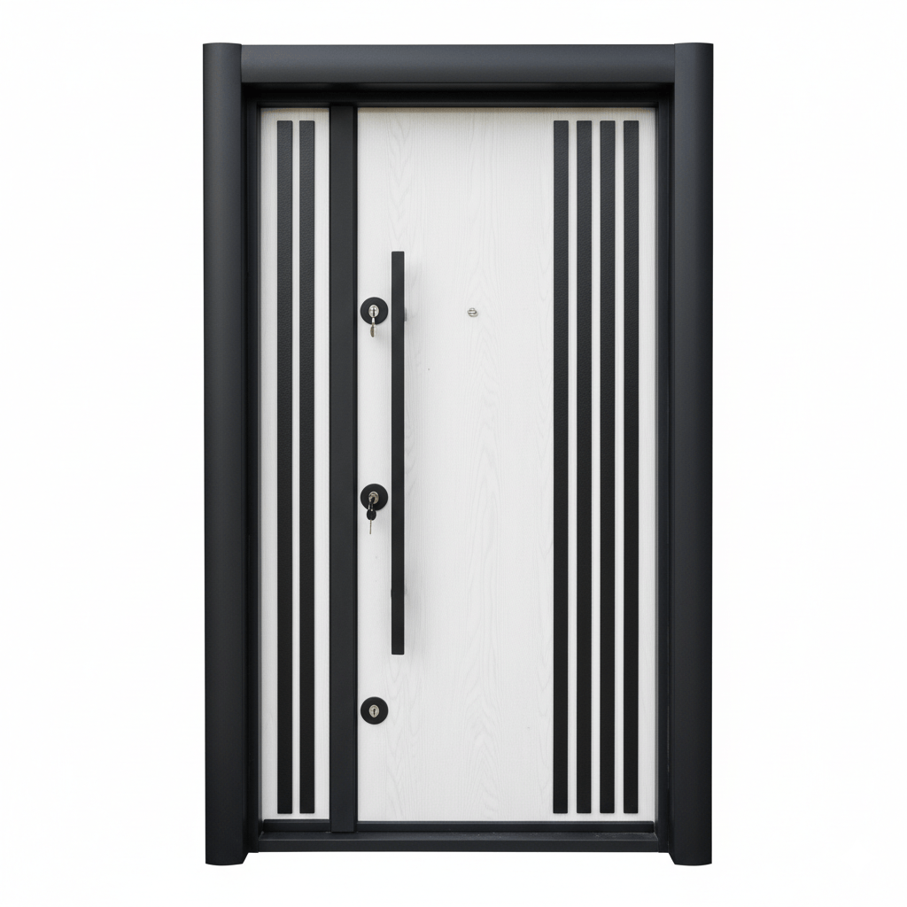 Fort Door Fort Door Full Metal Security Door with Dual Lock System - Arctic White Black