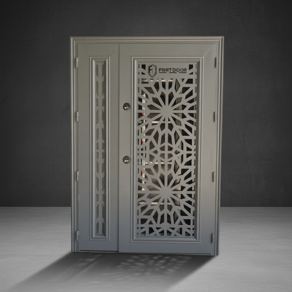 Fort Door Fort Door Full Metal Security Door with Ventilated Burglar Guard - Grey