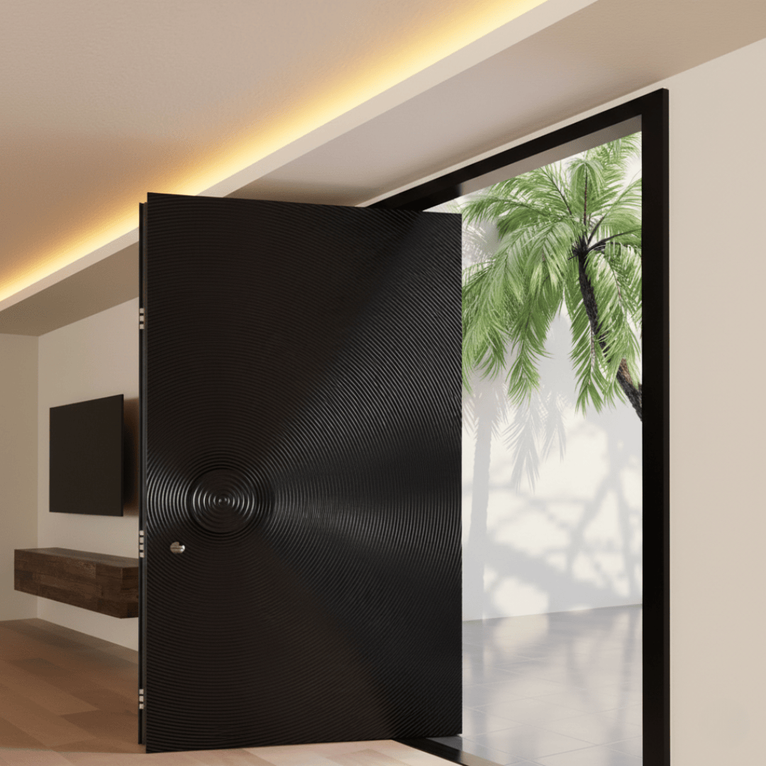 Fort Door Fort Door Luxury Aluminium Pivot Security Door with Smart Lock – Black