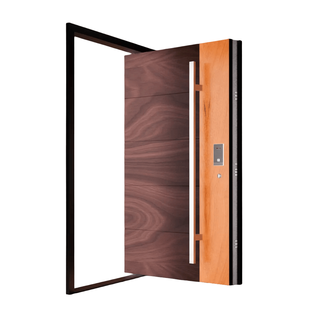 Fort Door Fort Door Luxury Aluminium Pivot Security Door with Smart Lock - Dual Walnut Oak