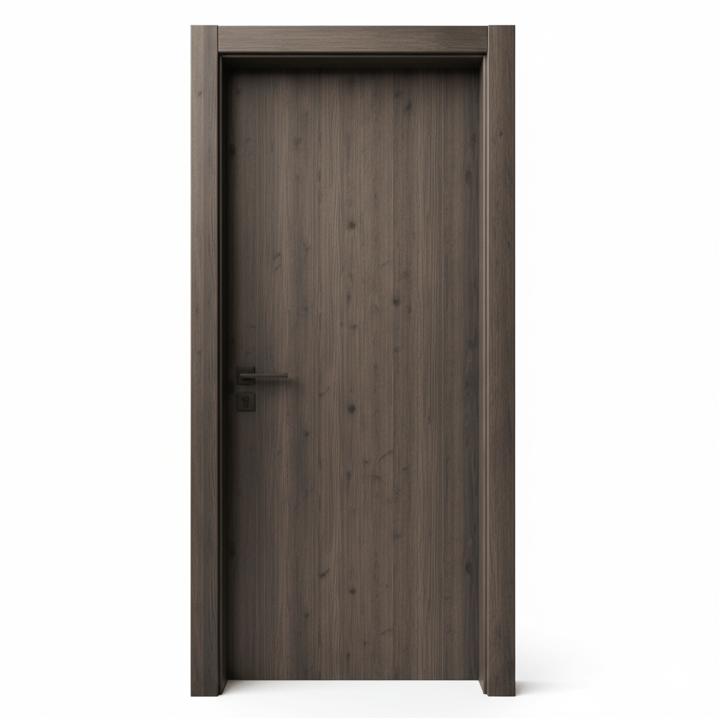 Fort Door Fort Door PVC Waterproof Internal Door 88 cm with Magnetic Frame & Lock - Coffee Brown