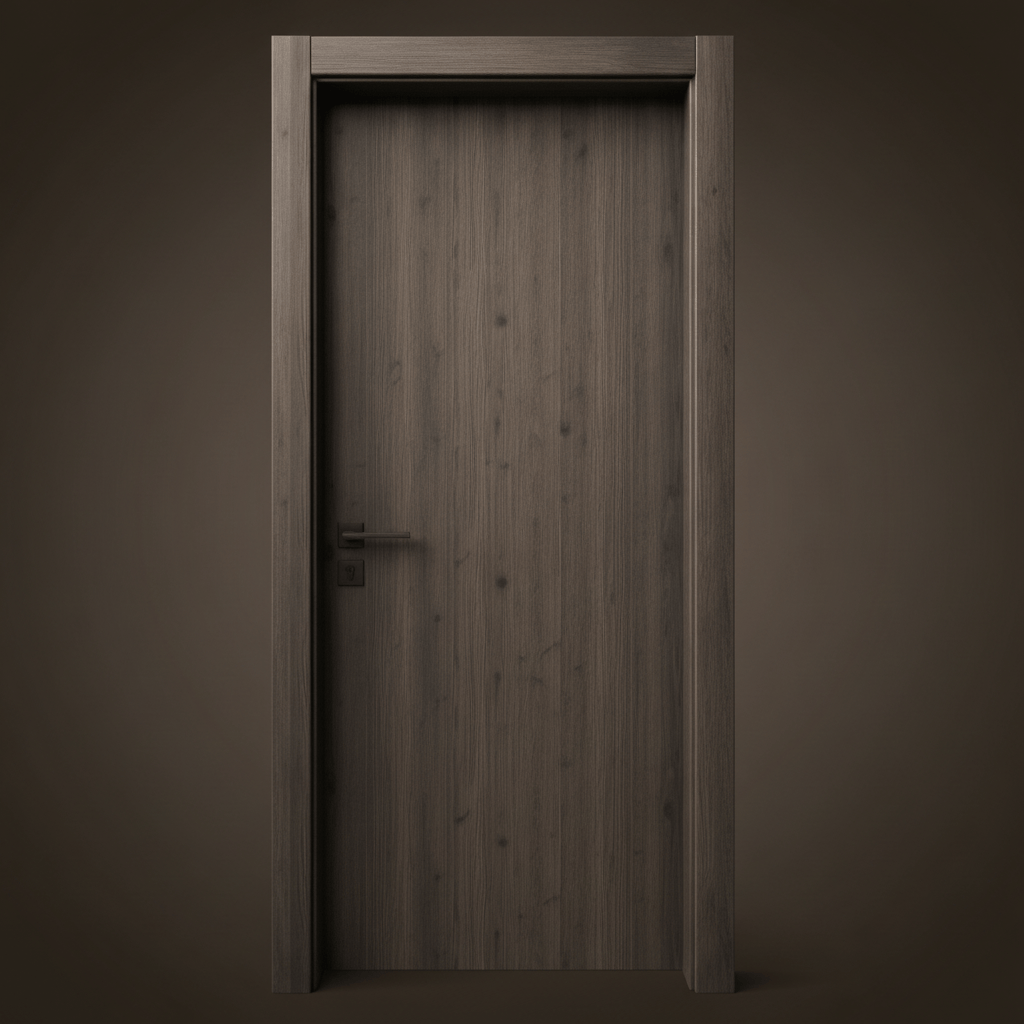 Fort Door Fort Door PVC Waterproof Internal Door 88 cm with Magnetic Frame & Lock - Coffee Brown