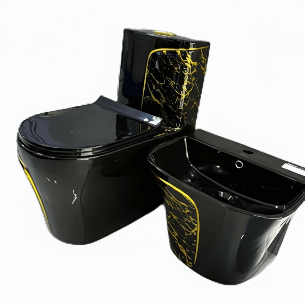 Frencia Toilet & Urinal Frencia Black Water Closet With Wash Basin Complete Set