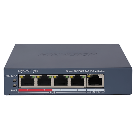 Hikvision Security & Surveillance Systems Hikvision 4 Port Fast Ethernet Smart POE Switch - DS-3E1105P-EI/M