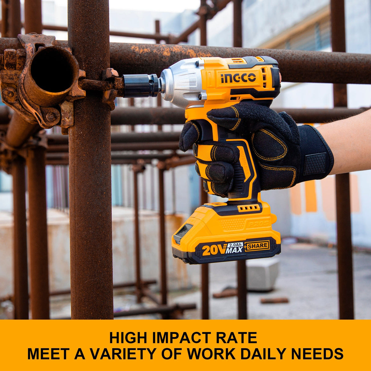Ingco Impact Wrench & Driver Ingco 1/2" Lithium-Ion Cordless Impact Wrench 300NM with Two 20V 2.0Ah Batteries & Charger - CIWLI2038