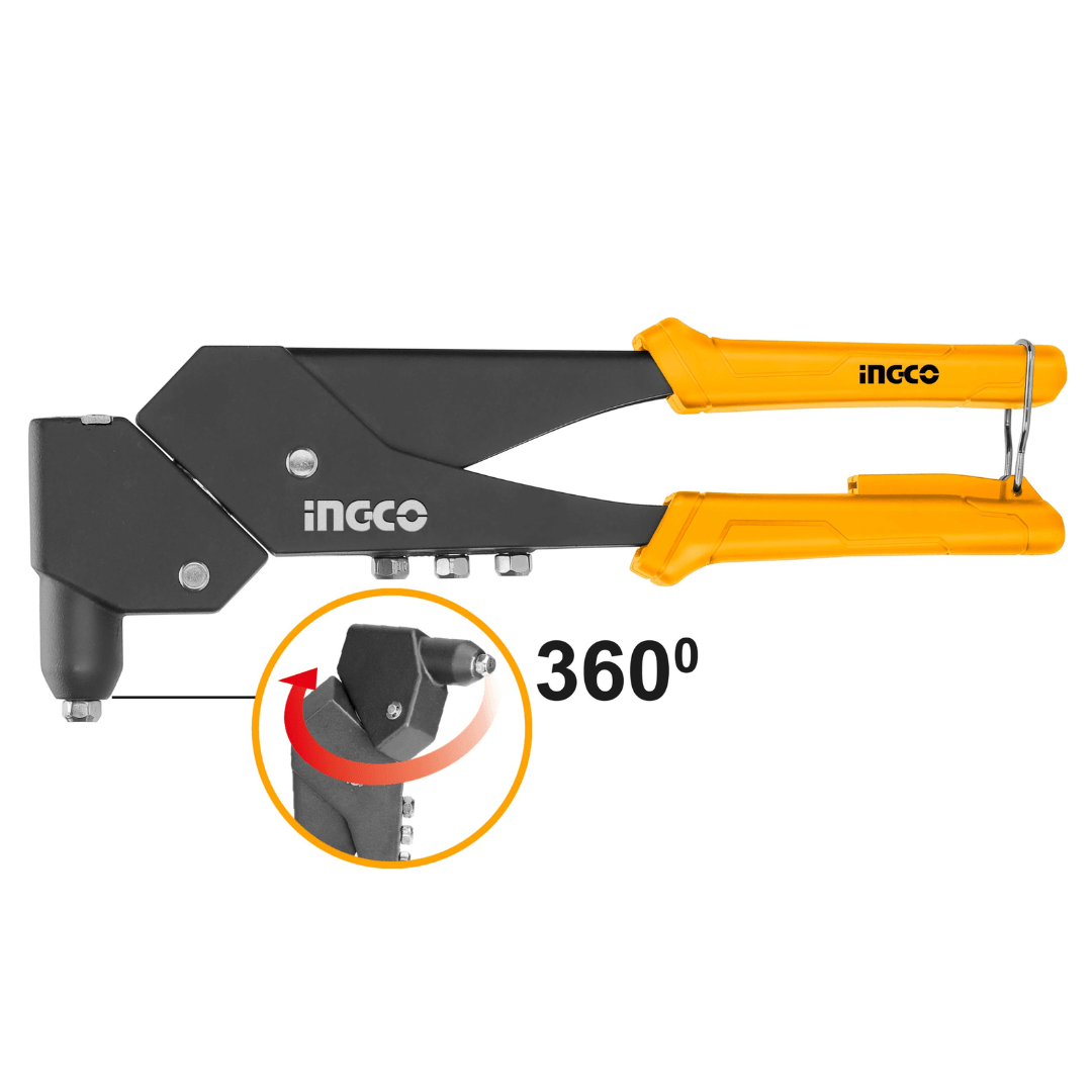 Ingco Staplers Riveters & Fasteners Ingco 10.5″ 360° Swivel Head-Hand Riveter – SHHR106
