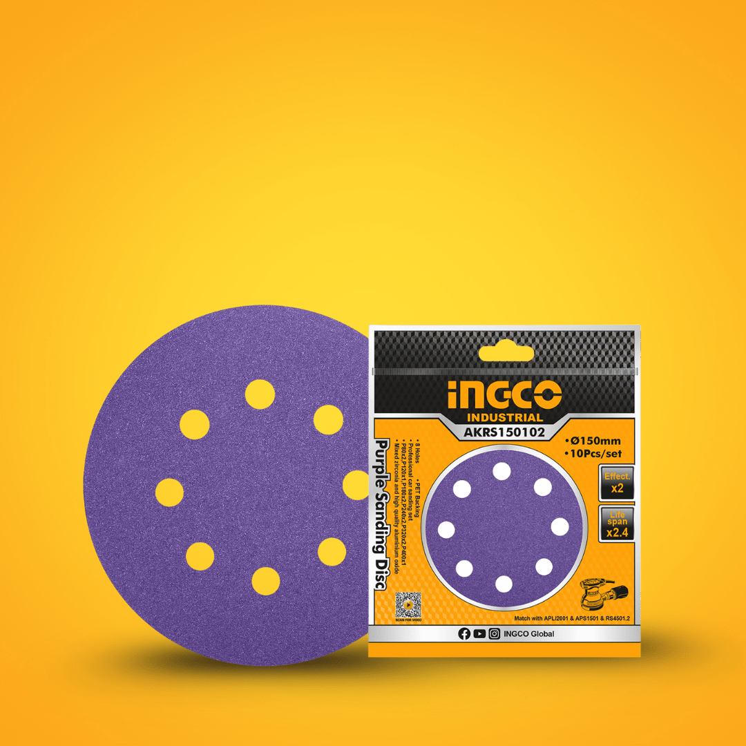 Ingco Sander Ingco 10-Piece 125mm Purple Sanding Disc Set – AKRS125101