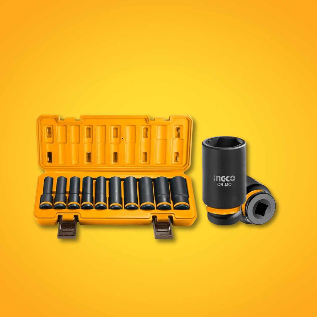 Ingco Sockets & Hex Keys Ingco ½″ 10-Piece Deep Impact Socket Set – HKISSD12102L