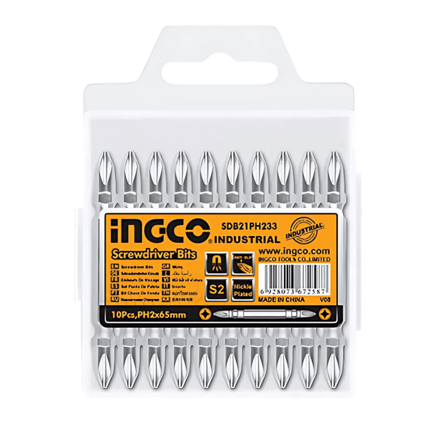 Ingco Screwdriver Bits Ingco 10-Piece Double-End Screwdriver Bit Set 65mm – SDB21PH233
