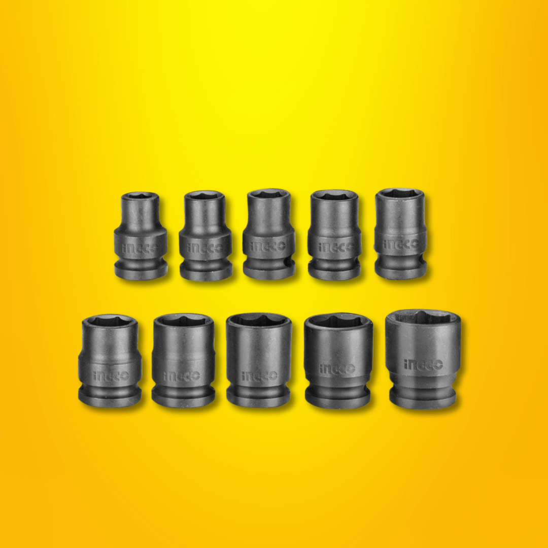 Ingco Sockets & Hex Keys Ingco ½" 10-Piece Impact Socket Set, CrMo Material - HKISSD12101