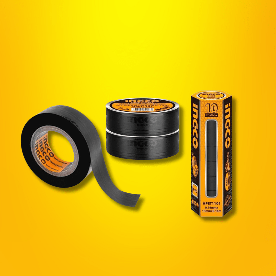 Ingco Power Management & Protection Ingco 10 Yards PVC Insulating Tape - Black, 18mm x 9.15m - HPET1103