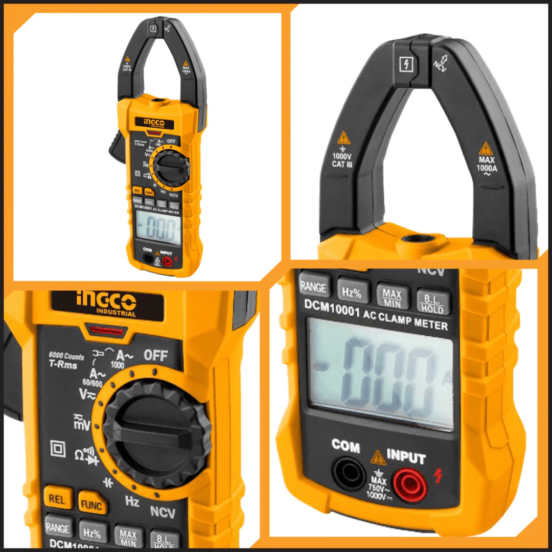 Ingco Digital Meter Ingco 1000Amp AC Digital Clamp Meter - DCM10001
