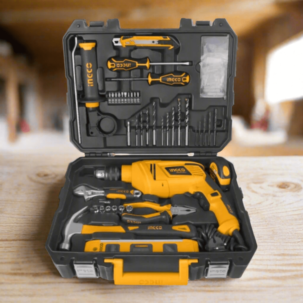 Ingco Tool Set Ingco 101 Pieces Tools Set with 850W Hammer Impact Drill - HKTHP11022
