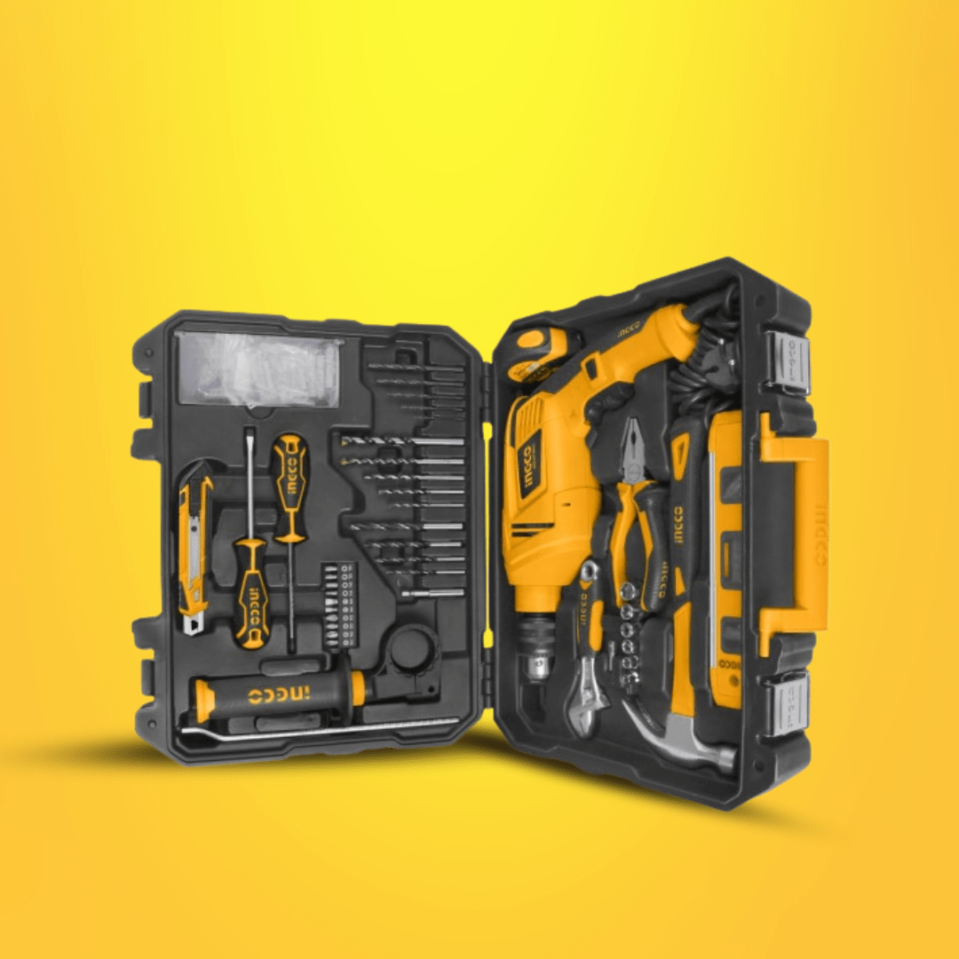 Ingco Tool Set Ingco 101 Pieces Tools Set with 850W Hammer Impact Drill - HKTHP11022