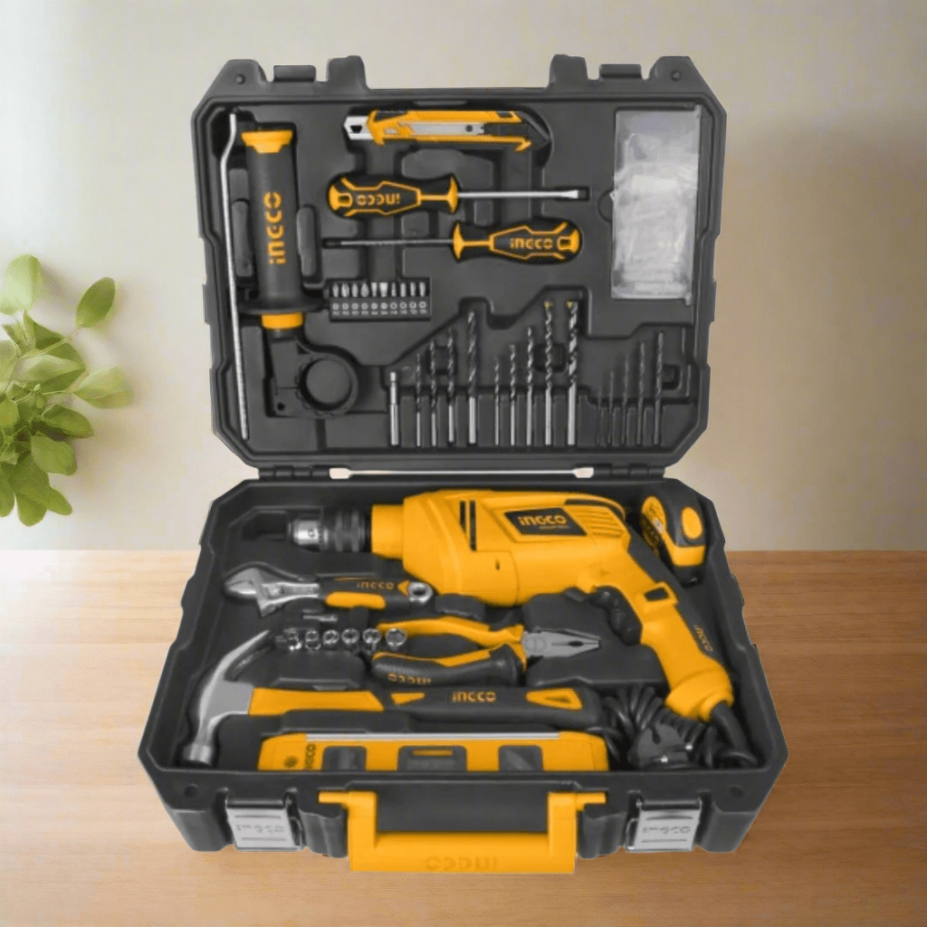 Ingco Tool Set Ingco 101 Pieces Tools Set with 850W Hammer Impact Drill - HKTHP11022