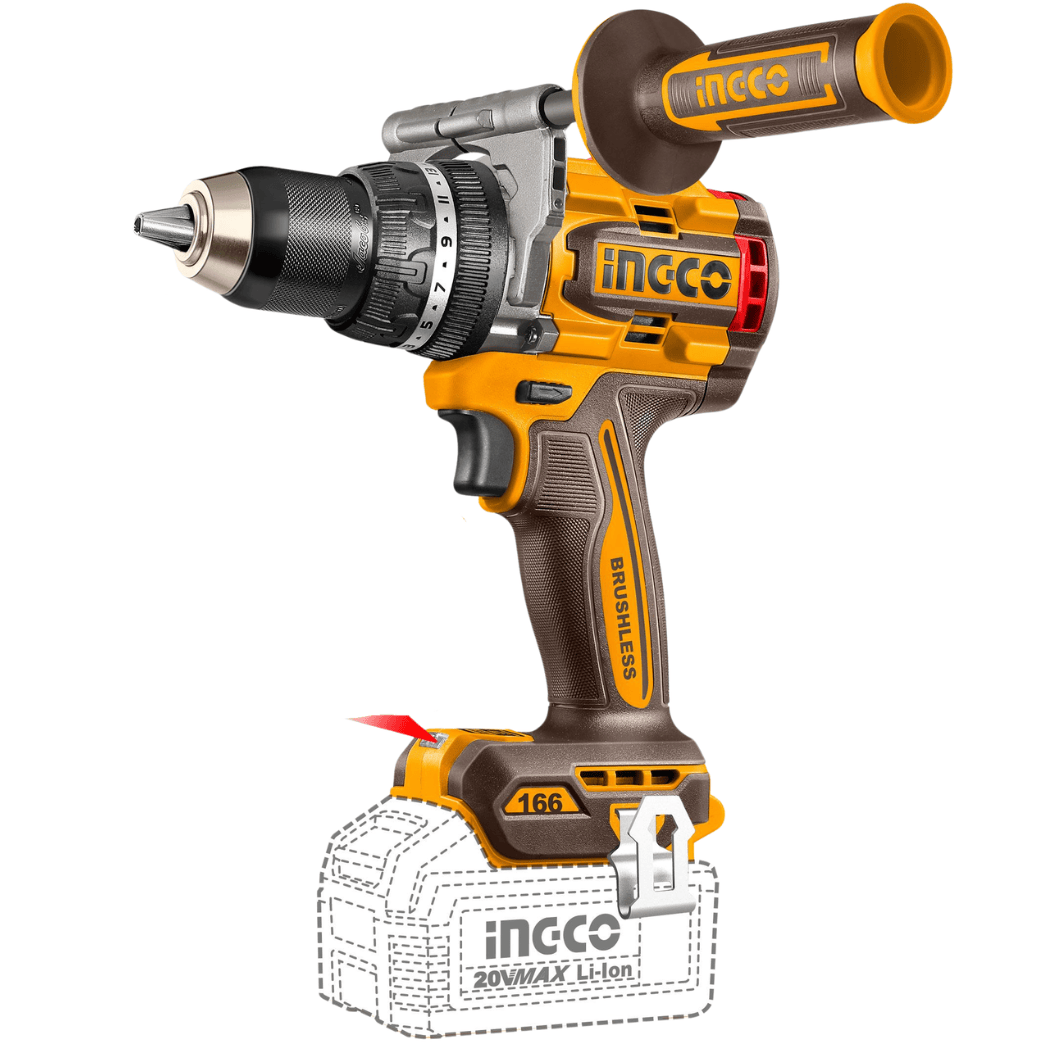 Ingco Drill Ingco 1100W Brushless Impact Drill With Two 5.0Ah Battery And 4.0A Charger - CIDLI201668