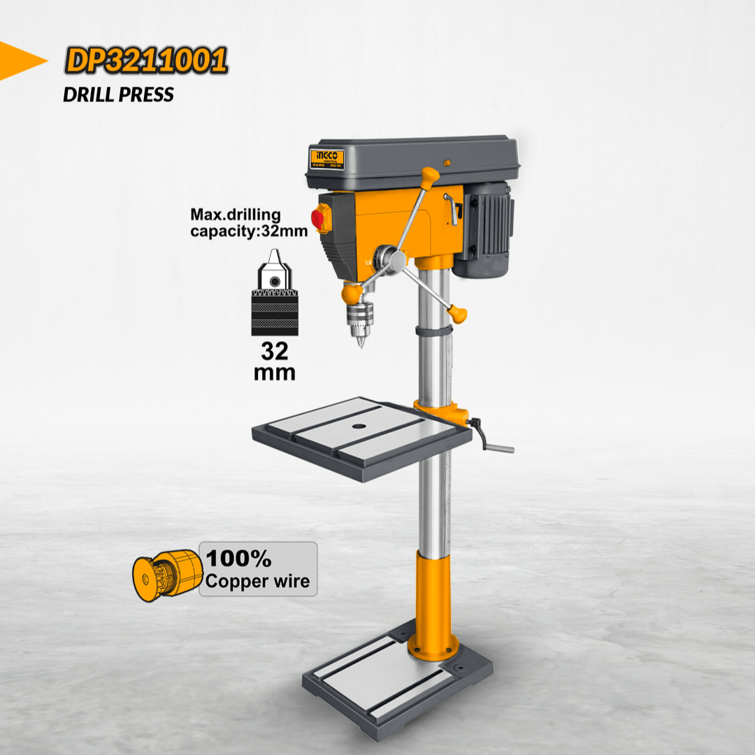 Ingco Drill Ingco 1100W Drill Press with Adjustable Table & 12-Speed Settings – DP3211001