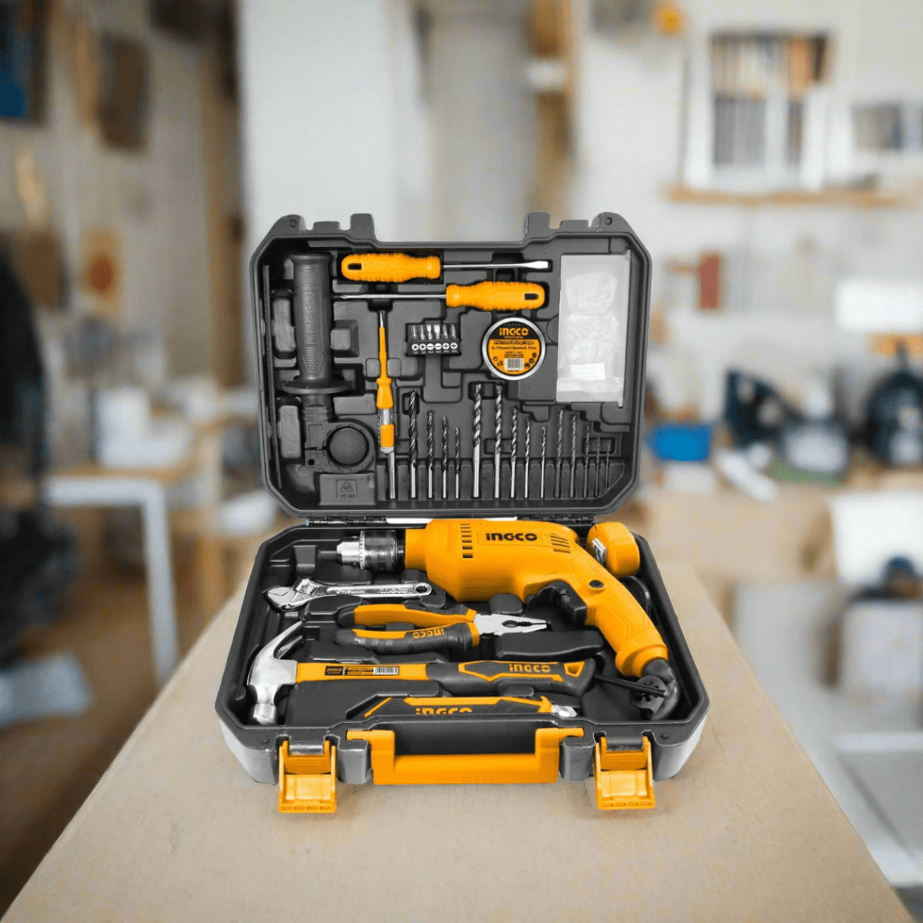 Ingco Tool Set Ingco 111 Pieces Tools Set with 550W Hammer Impact Drill - HKTHP11111