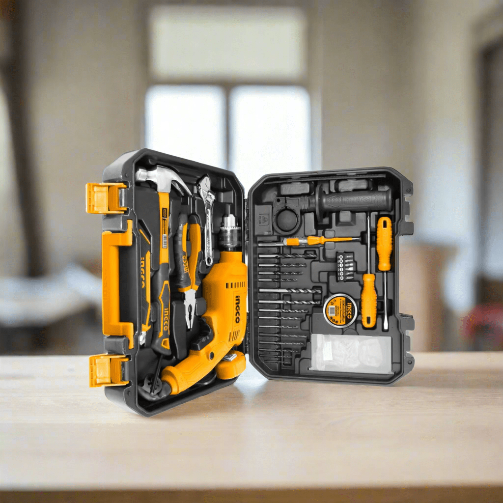 Ingco Tool Set Ingco 111 Pieces Tools Set with 550W Hammer Impact Drill - HKTHP11111