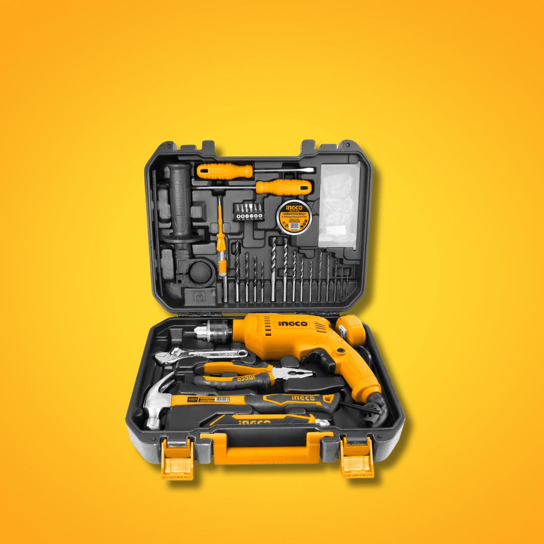 Ingco Tool Set Ingco 111 Pieces Tools Set with 550W Hammer Impact Drill - HKTHP11111