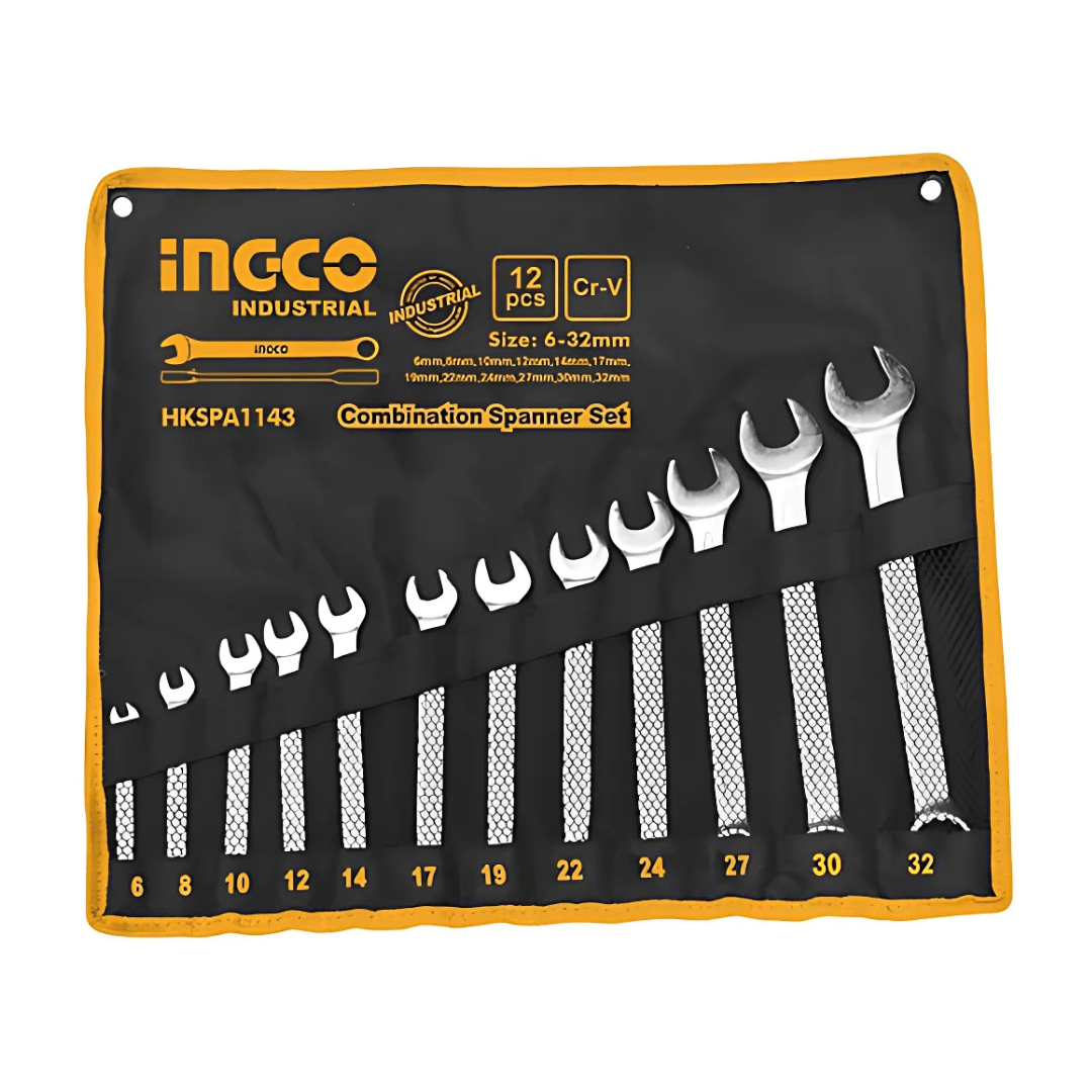 Ingco Wrenches Ingco 12-Piece Combination Spanner Set - HKSPA1143