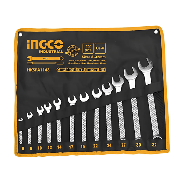 Ingco Wrenches Ingco 12-Piece Combination Spanner Set - HKSPA1143